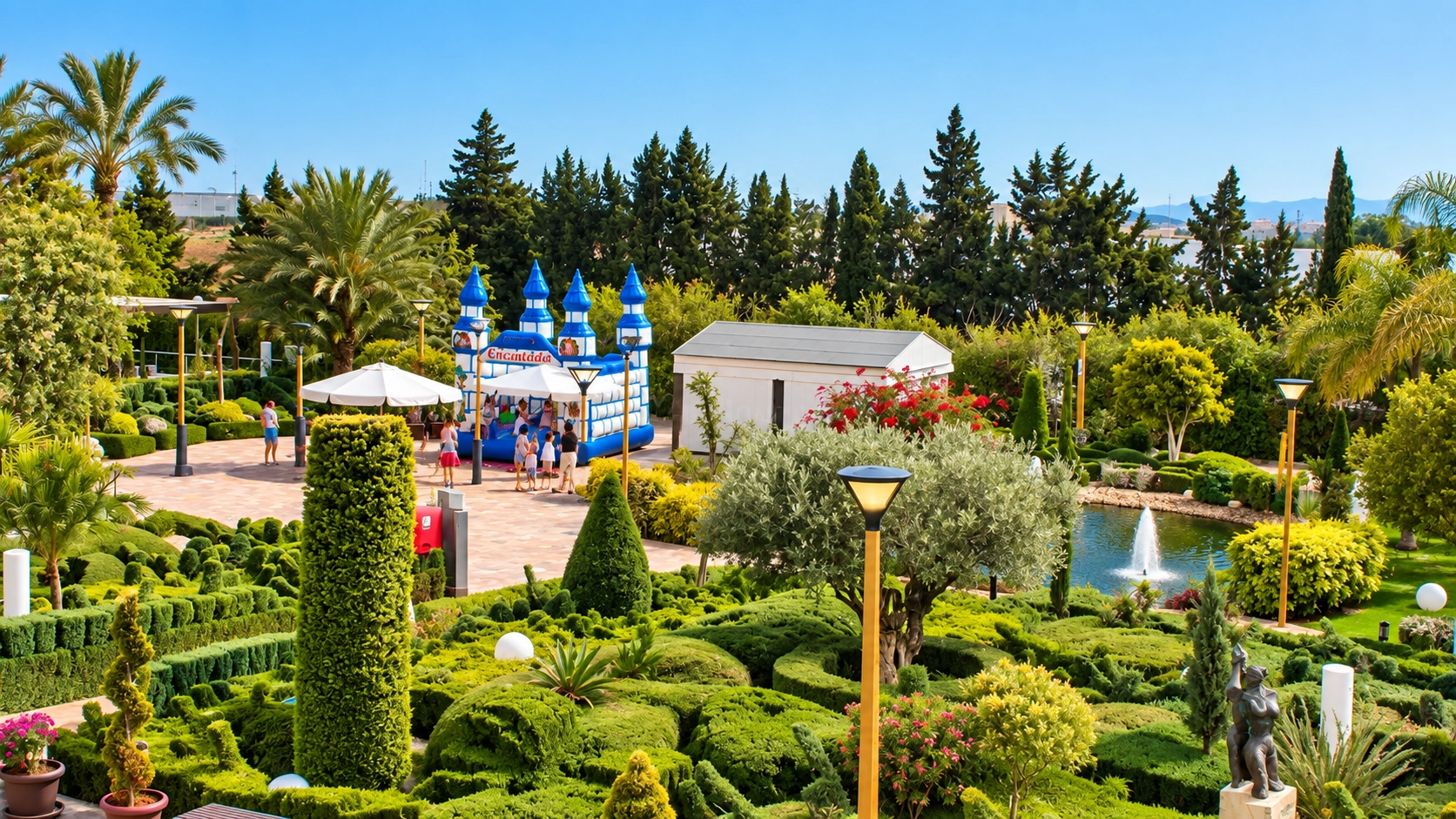 Zona de juegos al aire libre para los niños en un bautizo en Aquario