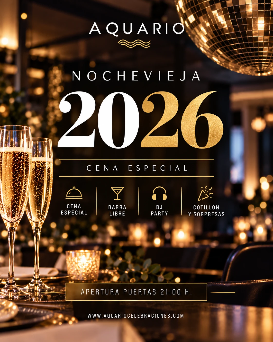 Nochevieja 2026 en Aquario | Una noche para recordar