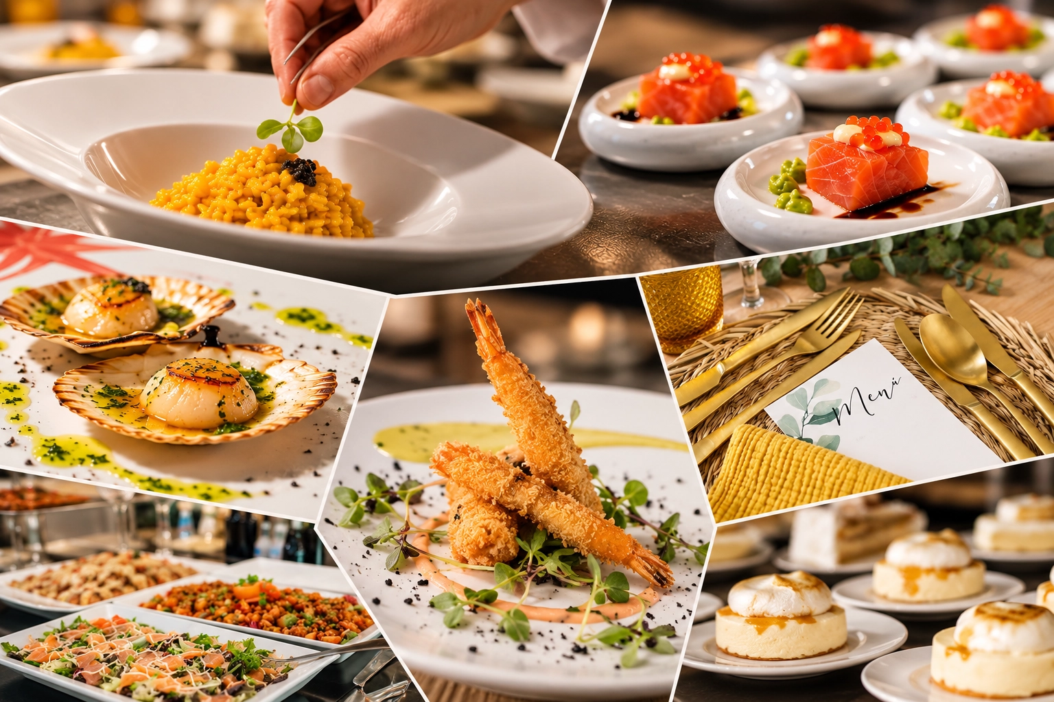 Plato de la cocina mediterránea de Aquario Celebraciones