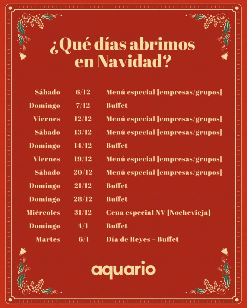 ¿Qué días abrimos en Navidad?